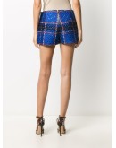 tartan-check tweed shorts