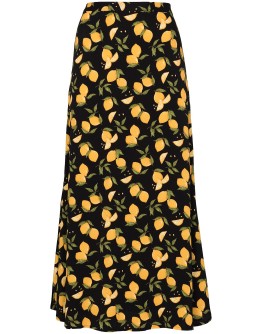 Bea lemon print midi skirt