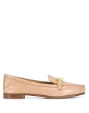 chain-embellished leather loafers