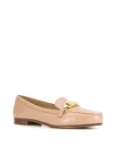 chain-embellished leather loafers