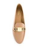 chain-embellished leather loafers