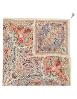 paisley print crinkle-chiffon scarf