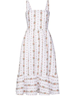 Manet ruffled floral-print linen midi dress
