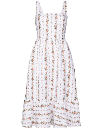 Manet ruffled floral-print linen midi dress