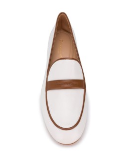 two-tone leather loafers