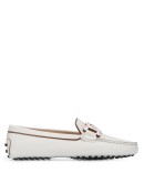 chain-link leather driving loafers