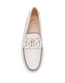 chain-link leather driving loafers