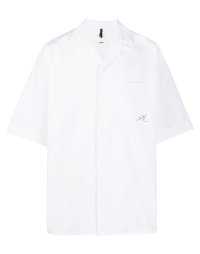 short sleeve rear print shirt
