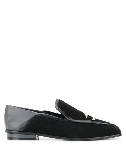 Gancini suede loafers