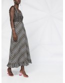 check-print flared dress