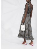 check-print flared dress