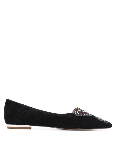 Butterfly embellished ballerina shoes