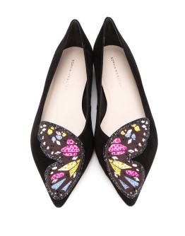 Butterfly embellished ballerina shoes