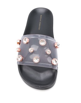 Dina gem-embellished slides