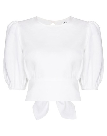 seychelles open back blouse