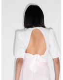 seychelles open back blouse