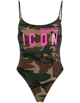 Icon camouflage print one-piece