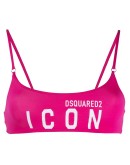 Icon logo print bandeau bikini top