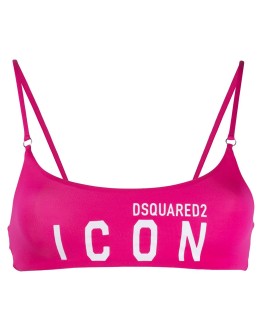 Icon logo print bandeau bikini top
