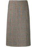 houndstooth-pattern pencil skirt