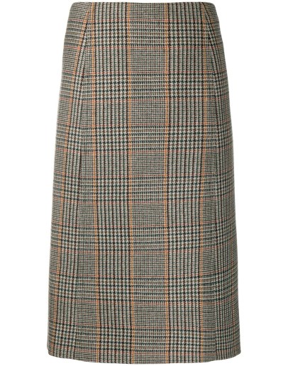 houndstooth-pattern pencil skirt