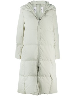 hooded padded mid coat
