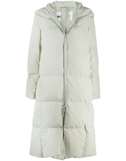 hooded padded mid coat