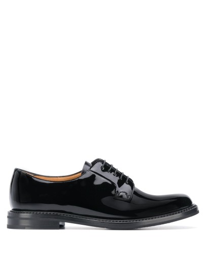 patent leather lace-up shoes