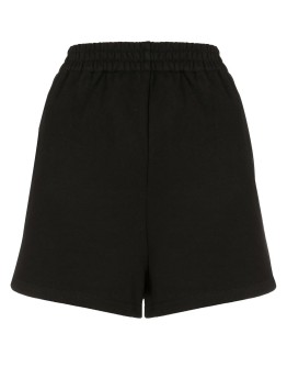 high-waisted track shorts