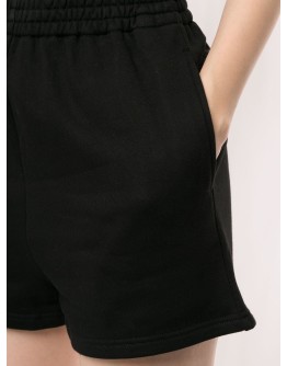 high-waisted track shorts