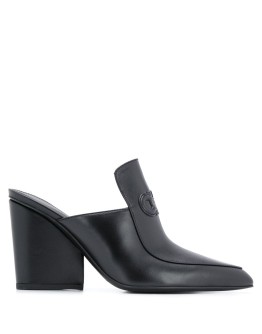 Gancini 100mm pointed leather mules