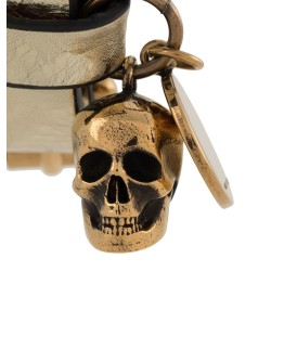 metallic Skull charm wrap bracelet