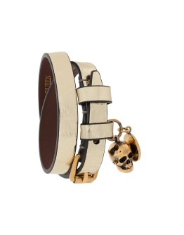 metallic Skull charm wrap bracelet