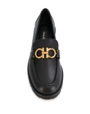 Gancini plaque loafers