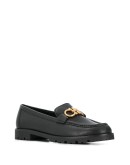 Gancini plaque loafers