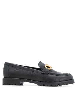 Gancini plaque loafers