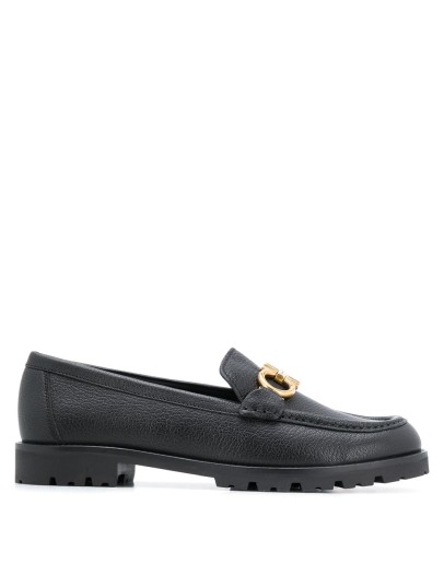 Gancini plaque loafers