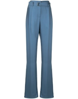 silky twill belted trousers
