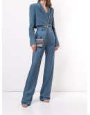 silky twill belted trousers