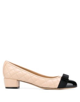 Vara bow quilted ballerina shoes