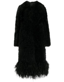 feather-trim coat