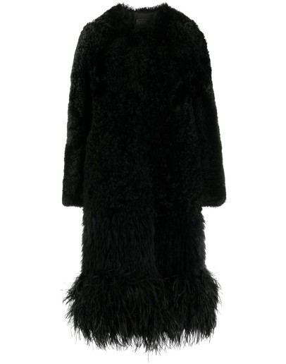 feather-trim coat