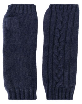 fingerless cable-knit gloves