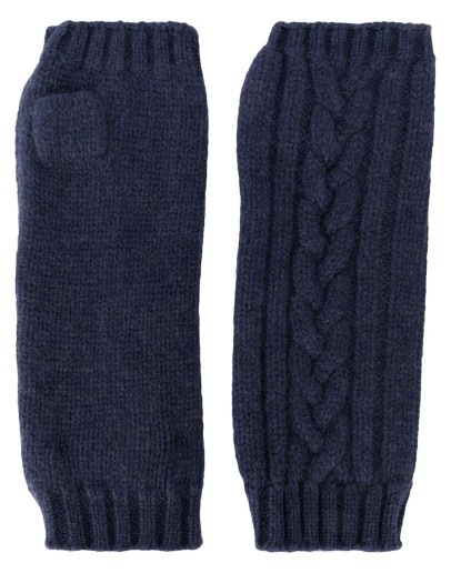 fingerless cable-knit gloves