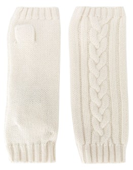 fingerless cable-knit gloves