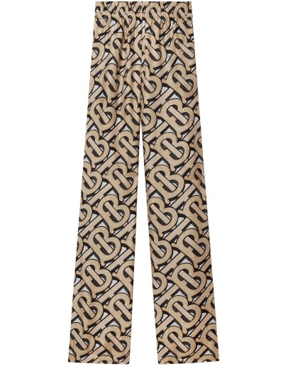 Monogram-print wide-leg trousers