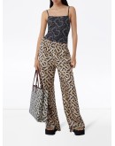Monogram-print wide-leg trousers