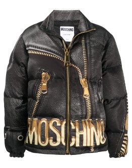 logo print puffer jacket
