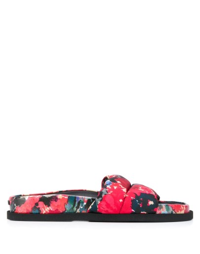 floral print sliders