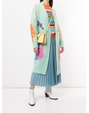 embroidered open-front cardigan